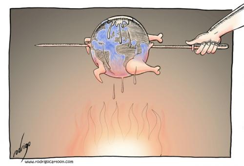 Cartoon: Global Warming (medium) by rodrigo tagged lima,peru,exhibition,global,warming,ecology,environment,pollution