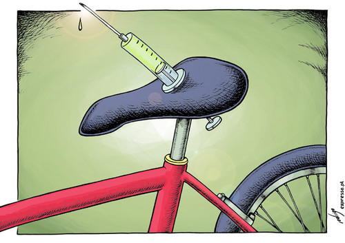 Cartoon: Hormone Tour (medium) by rodrigo tagged hormone,epo,doping,drug,bicycle,cycling,sport,tour,france,spain,italy,portugal