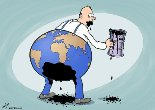 Cartoon: Oil incontinence (medium) by rodrigo tagged oil,middle,east,world,earth,pollution,ecology,environment,green,energy,gas,opec