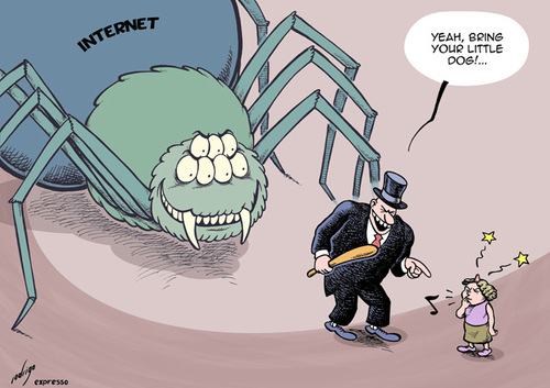 Cartoon: Social networks defend consumers (medium) by rodrigo tagged social,networks,consumers,internet,consumption,companies,entreprise,trade,sale