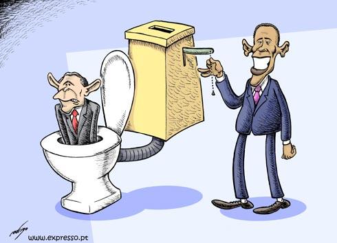 Cartoon: The White House cleaning (medium) by rodrigo tagged obama,usa,president,bush,elections,presidential,politics