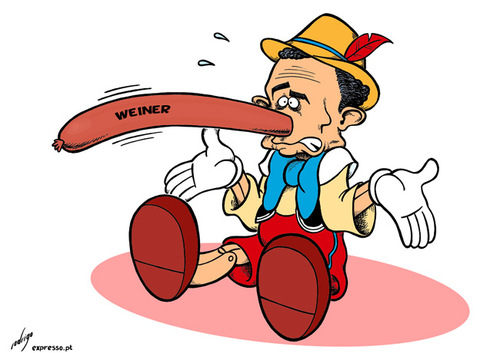 Cartoon: Weiner lies (medium) by rodrigo tagged usa,democratic,congressmen,anthony,weiner,scandal,facebook,pornography