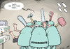 Cartoon: The wrong tools (small) by rodrigo tagged financial crisis eu us usa european union recession debt euro money doctor medicine surgery surgeon government
