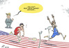 Cartoon: Obamarathon (small) by rodrigo tagged us,usa,barack,obama,mitt,romney,election,president,democrat,republican,campaign,donald,trump