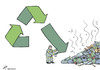 Cartoon: Recycling bluff (small) by rodrigo tagged recycling,garbage,litter,trash,collecting,incineration,landfill