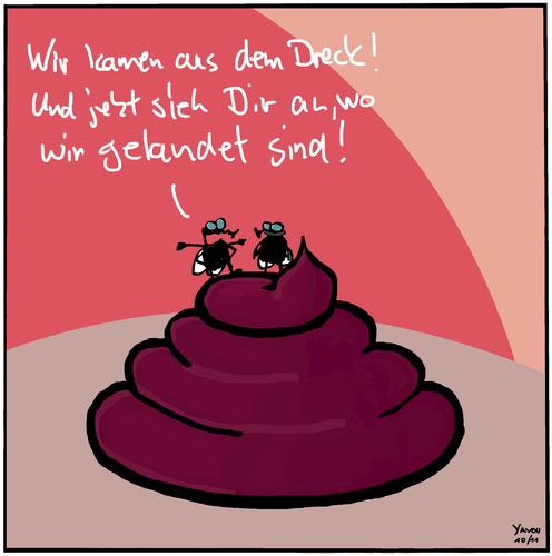 Cartoon: Dreck (medium) by Yavou tagged dreck,fliegen,instekten,exkrement,natur,kot