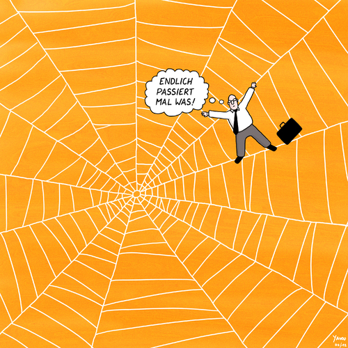 Cartoon: TARANTULA (medium) by Yavou tagged tarantula,cartoon,spider,spiders,web,spinne,spinnennetz,arachnida,business,man,koffer,suitcase,spinne,spinnennetz,netz,netzwerk,arbeit,job