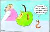Cartoon: Elvira (small) by Yavou tagged wurm,wuermer,worms,apple,apfel,kartunz,cartoon,yavou,death,tod