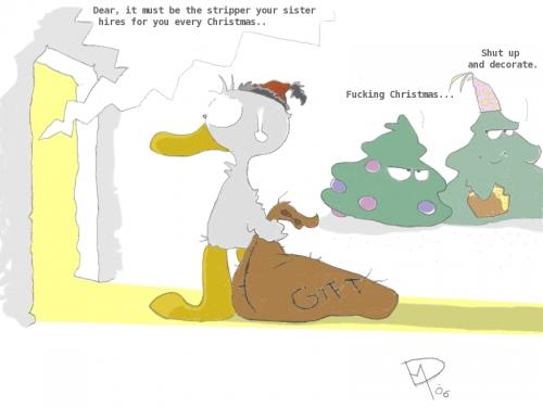 Cartoon: santa-stripper! (medium) by dan8 tagged christmas,duck,stripper