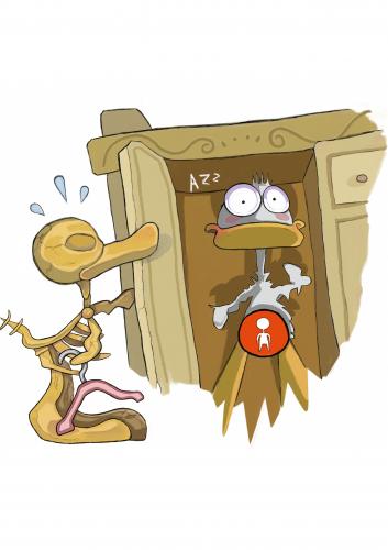 Cartoon: scheletri nell armadio (medium) by dan8 tagged duck,scheleton,funny