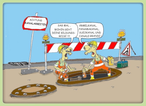Cartoon: Bildungsreise (medium) by Mittitom tagged kanal,bildung,reise,kanalisation