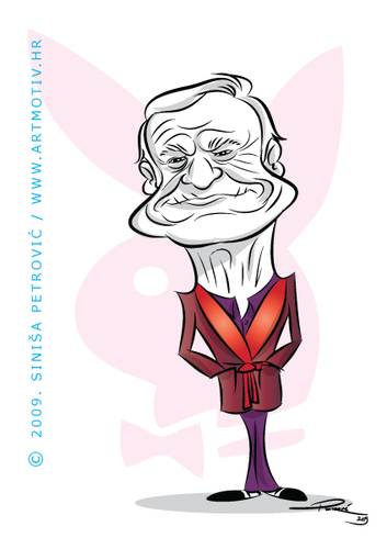 Cartoon: Hugh Heffner (medium) by sinisap tagged playboy