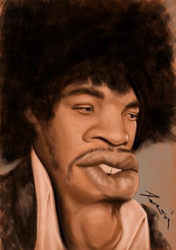 Cartoon: Jimmy Hendrix (medium) by sinisap tagged caricature