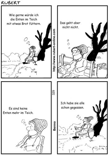 Cartoon: Keine Enten zu füttern (medium) by benno tagged bettler,essen