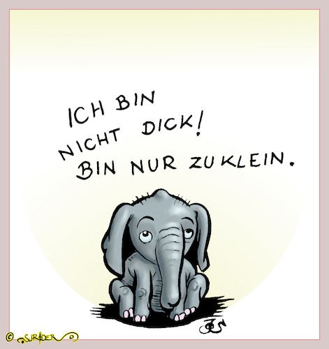Cartoon: Kleiner dicker Elefant (medium) by KritzelJo tagged elefant,klein,dick