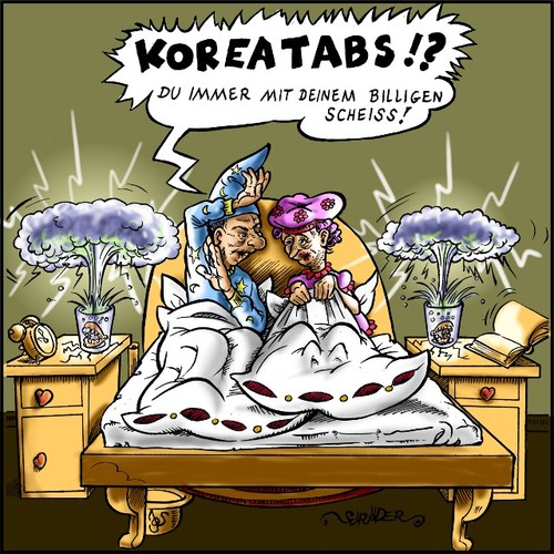 Cartoon: Koreatabs (medium) by KritzelJo tagged dritte,zahnpflege,gebiss,atombombe,nordkorea