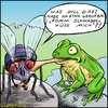Cartoon: Komm Schwabbel küss mich. (small) by KritzelJo tagged frosch,fliege,kuss,fressen,gigagantismus