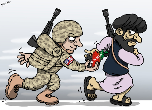 Cartoon: Passing of the Baton (medium) by cartoonistzach tagged taliban,afghanistan,united,states,militant,govenment,politics,taliban,afghanistan,united,states,militant,govenment,politics