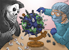 Cartoon: Deadly Match (small) by cartoonistzach tagged coronavirus,covid19,pandemic,health,global,doctor,chess