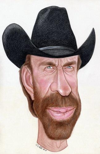 Cartoon: Chuck Norris (medium) by Gero tagged caricature
