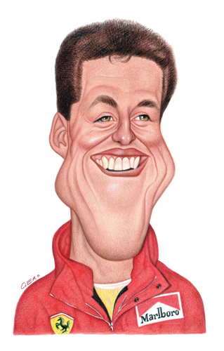 Cartoon: Michael Schumacher (medium) by Gero tagged caricature
