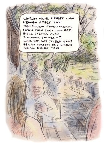 Cartoon: ertappt (medium) by Bernd Zeller tagged bibel