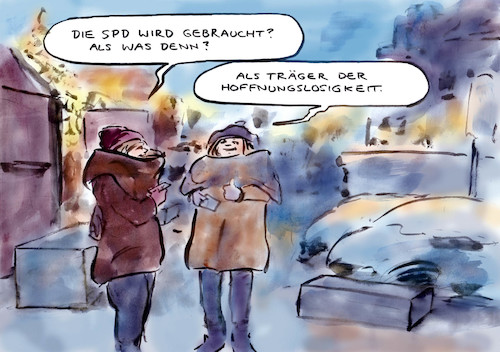 Cartoon: Wichtige Funktion (medium) by Bernd Zeller tagged spd