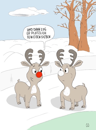 Cartoon: Rudolph (medium) by WiesenWerner tagged golf,rentier,rote,nase