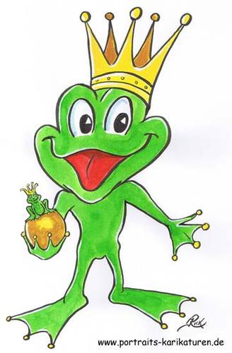 Cartoon: The King of Frog (medium) by Portraits-Karikaturen tagged frosch,frog,froschkönig,froschkönigin,krone,kugel