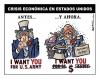 Cartoon: Crisis Usa (small) by Bernal tagged usa,humor,ilustration,money,business,wall,street,economy,dinero,finance
