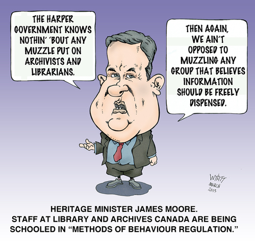 Cartoon: Moore is less (medium) by wyattsworld tagged canada,archives,librarians