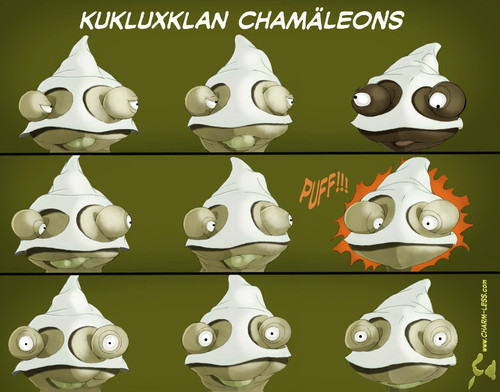 Cartoon: Chamäleons (medium) by Charmless tagged chamäleon,kukluxclan