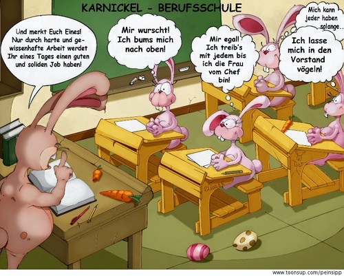 Cartoon: Karnickel (medium) by Charmless tagged hase,karnickel,schule,berufsschule,lehrer