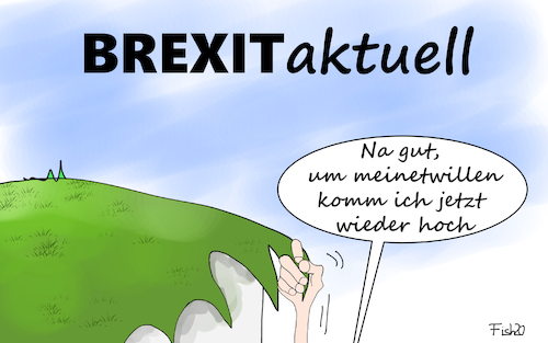 Cartoon: Brexit aktuell II (medium) by Fish tagged brexit,johnson,boris,eu,von,der,leyen,ursula,briten,england,zoll,fischerei,fanquoten,irland