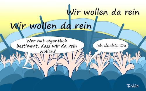 Cartoon: Fussball ohne Zuschauer (medium) by Fish tagged fussball,stadion,corona,covid,19,bundesliga,sport,wettbewerb