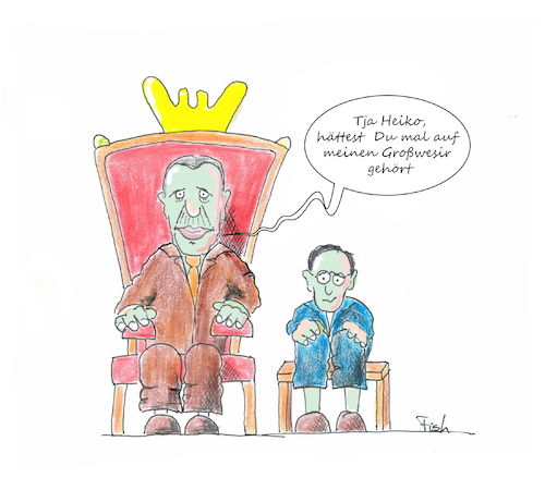 Cartoon: Heiko auf Besuch (medium) by Fish tagged erdogan,maas,türkei,außenminister