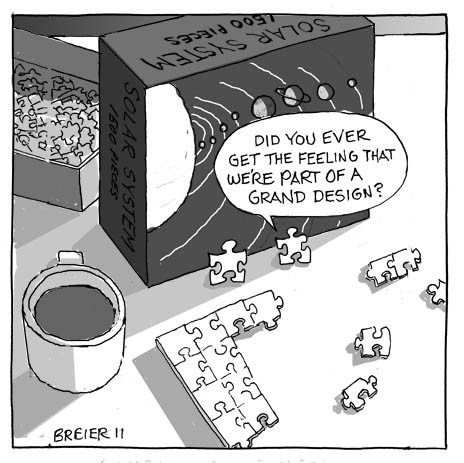 Cartoon: Existential Puzzle Pieces (medium) by noodles tagged universe,cosmos,philosophy,puzzle