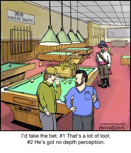 Cartoon: Pirate pool (medium) by noodles tagged pool,billiards,pirate,loot,treasure,bet,noodles