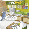 Cartoon: Grubway (small) by noodles tagged subway birds grubs maggots noodles fast food