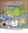 Cartoon: Strike (small) by noodles tagged muppets,homeless,strike,puppeteer,jim,henson
