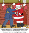 Cartoon: White-Collar Criminal (small) by noodles tagged christmas santa fbi holidat busted handcuffs