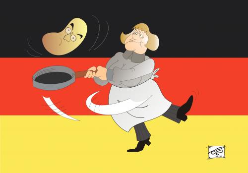 Cartoon: Angela Merkel (medium) by Pinella tagged merkel,steinmeier