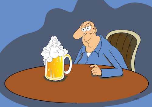 Cartoon: frisch gezapft (medium) by Pinella tagged biertrinker,bier,frisch,gezapft