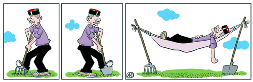 Cartoon: lazy man (medium) by zule tagged comic