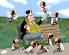 Cartoon: sparrows (small) by zule tagged hunger,children,rich,man