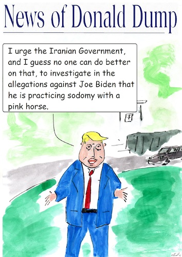 Cartoon: Donald Dump investigations (medium) by Stefan von Emmerich tagged donald,trump,joe,biden,investigations