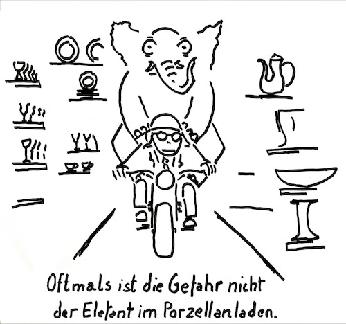 Cartoon: Elefant im Porzellanladen (medium) by Stefan von Emmerich tagged elefant