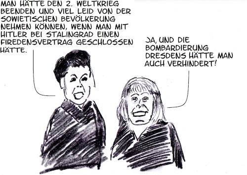 Cartoon: Falscher Frieden (medium) by Stefan von Emmerich tagged frauenreche,alice,schwarzer,sahra,wagenknecht,putin