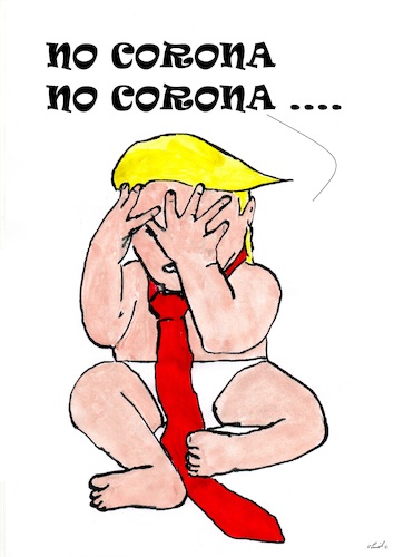 Cartoon: No corona (medium) by Stefan von Emmerich tagged vote,him,away,donald,trump,dump,president,america,the,liar,tweets,tonight
