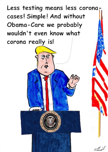 Cartoon: Obama Care (medium) by Stefan von Emmerich tagged vote,him,away,donald,trump,dump,president,america,the,liar,tweets,tonight
